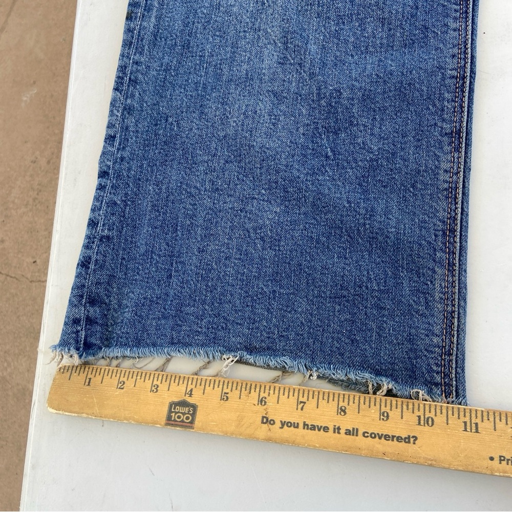 American Eagle Super High-Rise Baggy Wide Leg Frayed Hem Dis Blue Jean 2 26r - Picture 5 of 8